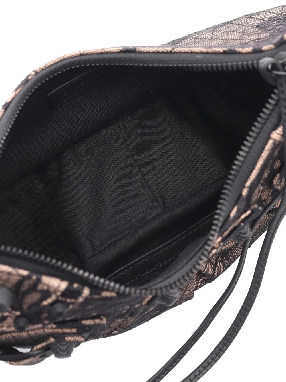Pre-owned Balenciaga 2005-2025 Canvas Embroidered Motocross Le Cagole Xs Crossbody Bag In Brown