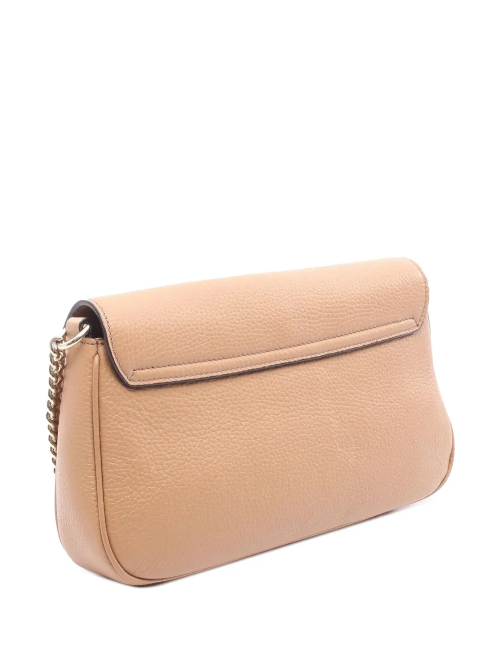 Pre-owned Gucci 2000-2015 Medium Leather Soho Chain Flap Crossbody Bag In Brown