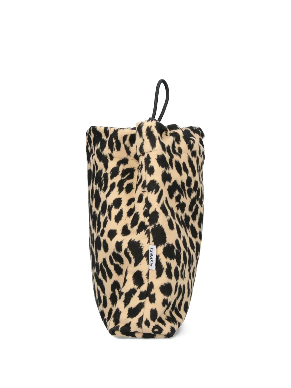 Aspesi Fustian Leopard-print Drawstring Shoulder Bag In Neutral