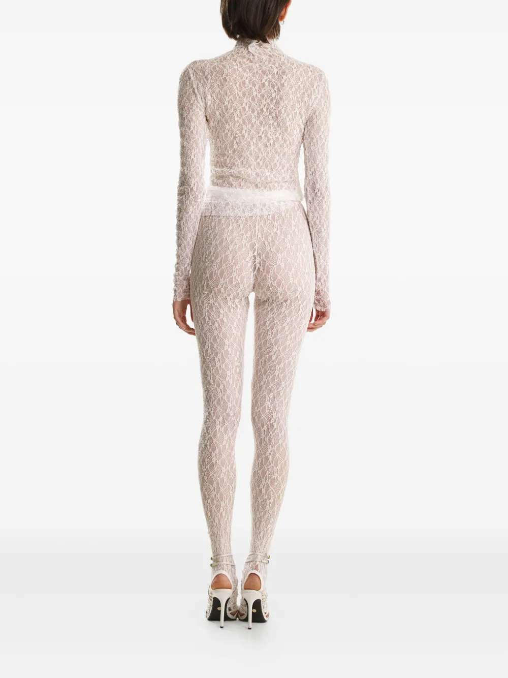 2310 Studio Lace-pattern Trousers In White