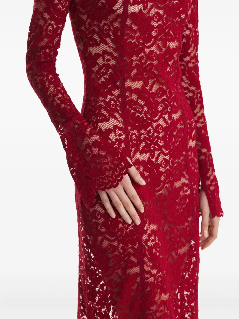 2310 Studio High-neck Maxi Dress In Burgundy