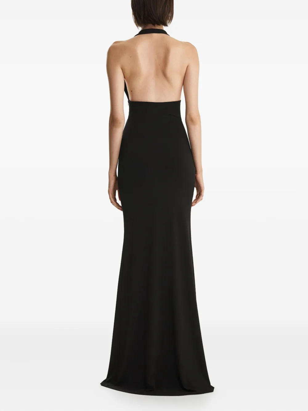 2310 Studio Halter-neck Pleated Maxi Dress In Black