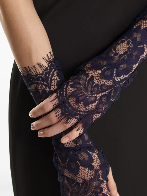 2310 STUDIO lace-trimmed Gloves | Blue