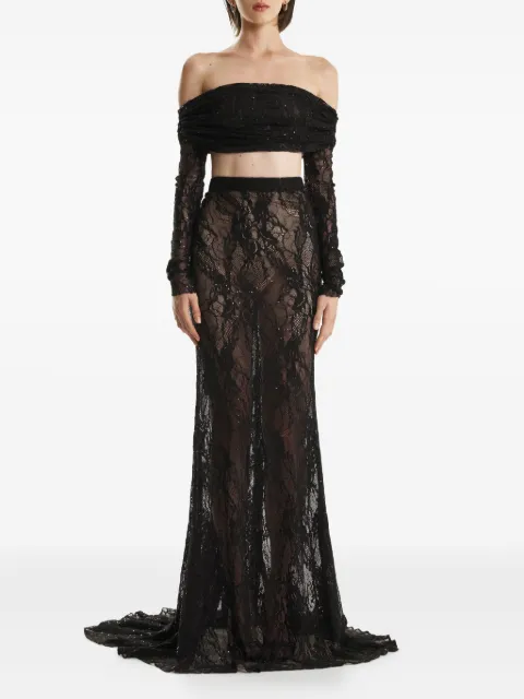 2310 STUDIO sequin-embellished lace maxi skirt