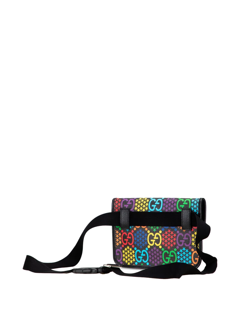 Pre-owned Gucci 2016-2025 Gg Supreme Psychedelic Belt Bag In Black
