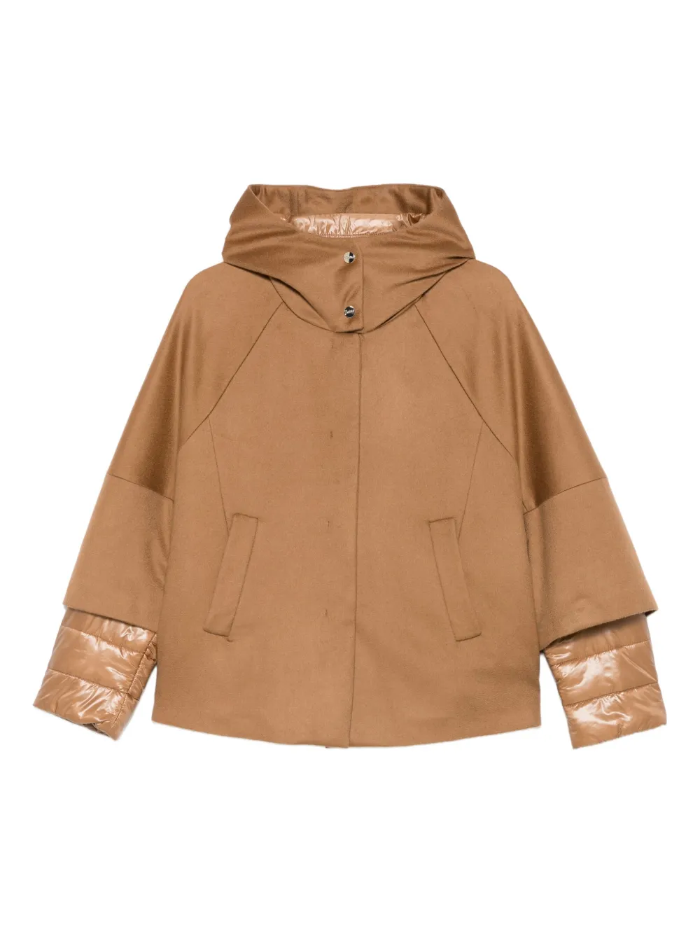 Herno hooded panelled jacket | Brown | Image 1