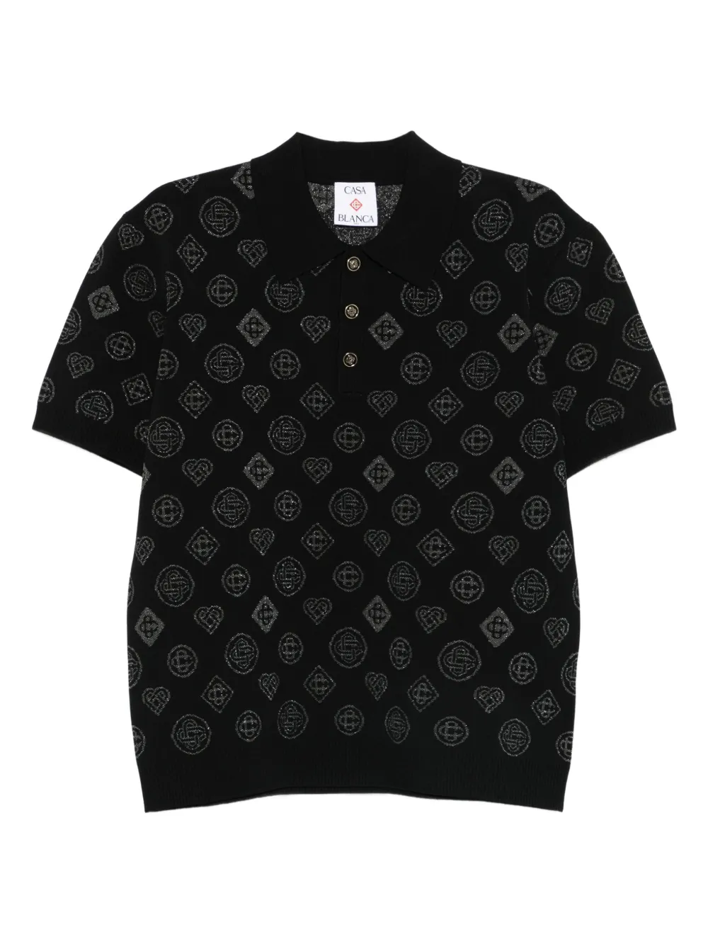 Casablanca playera tipo polo con botones | negro | Image 1