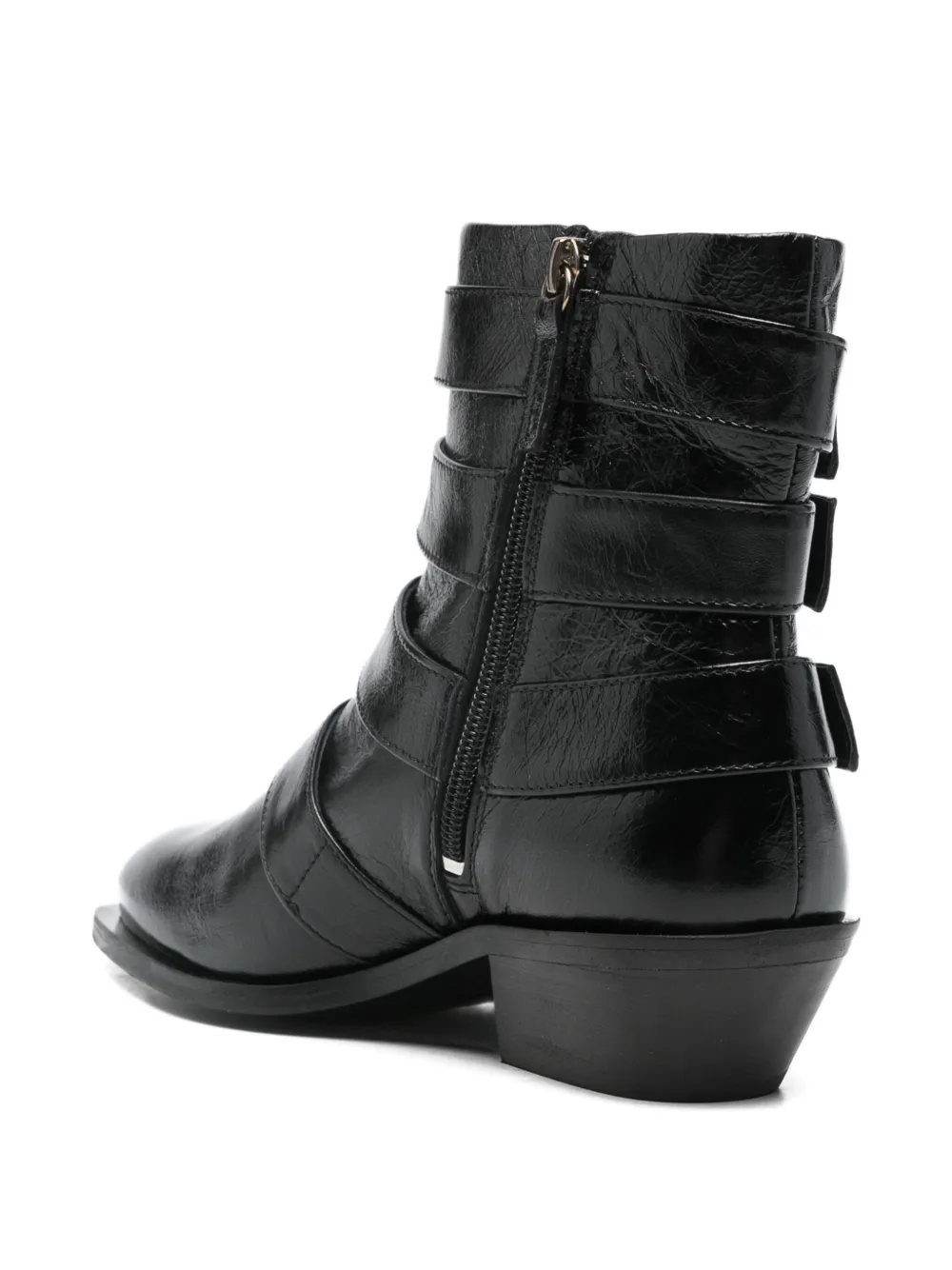 ALOHAS buckled pointed-toe boots Zwart