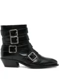 ALOHAS buckled pointed-toe boots - Black