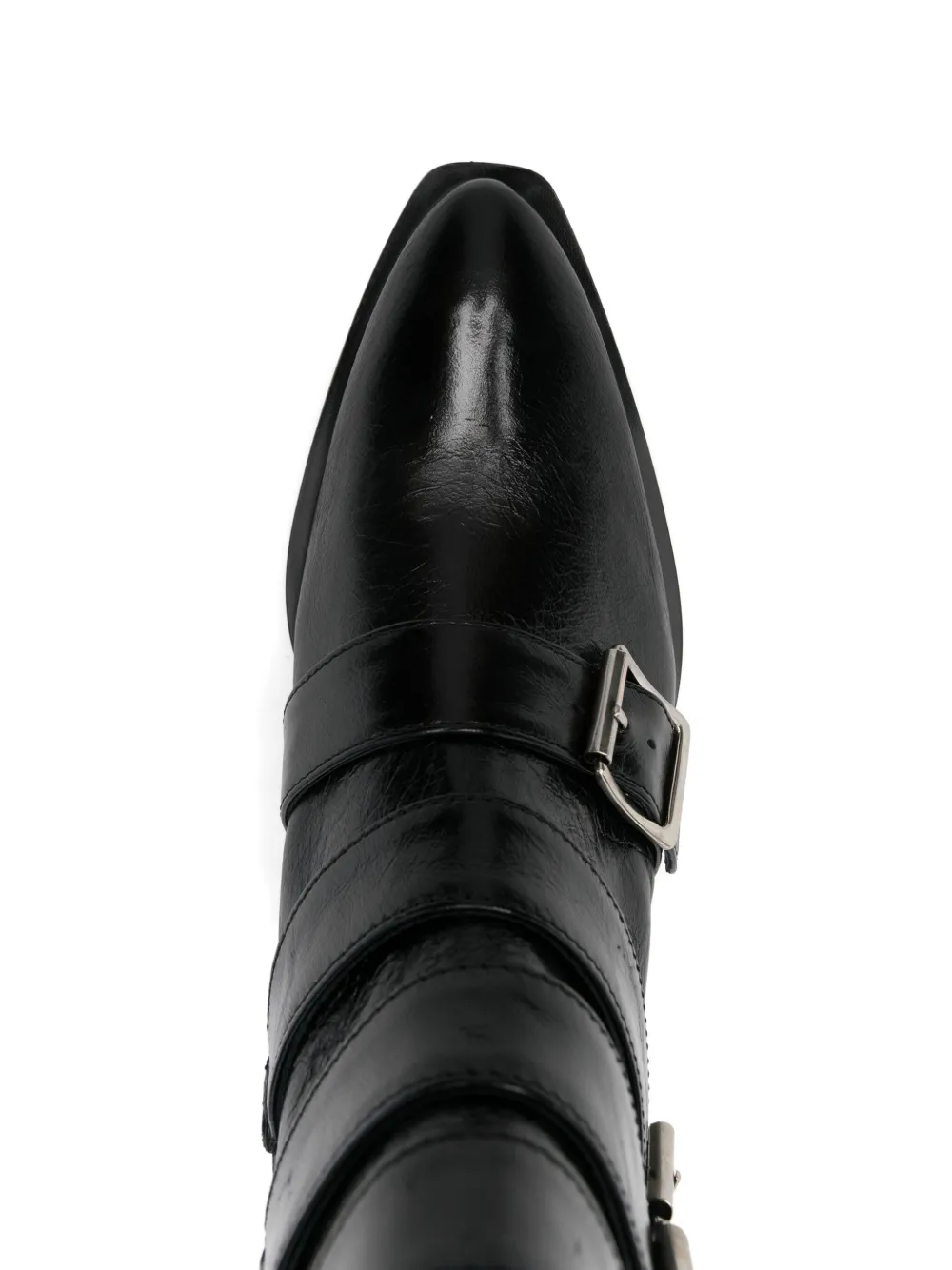 ALOHAS buckled pointed-toe boots Zwart