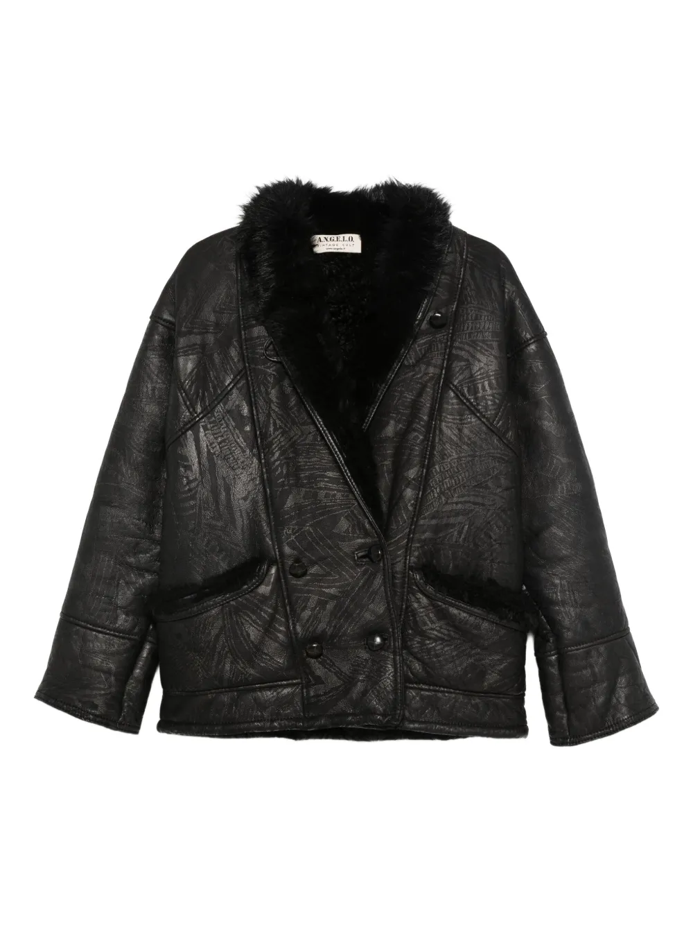 Pre-owned A.n.g.e.l.o. Vintage Cult 1980s Double-breasted Coat In Black