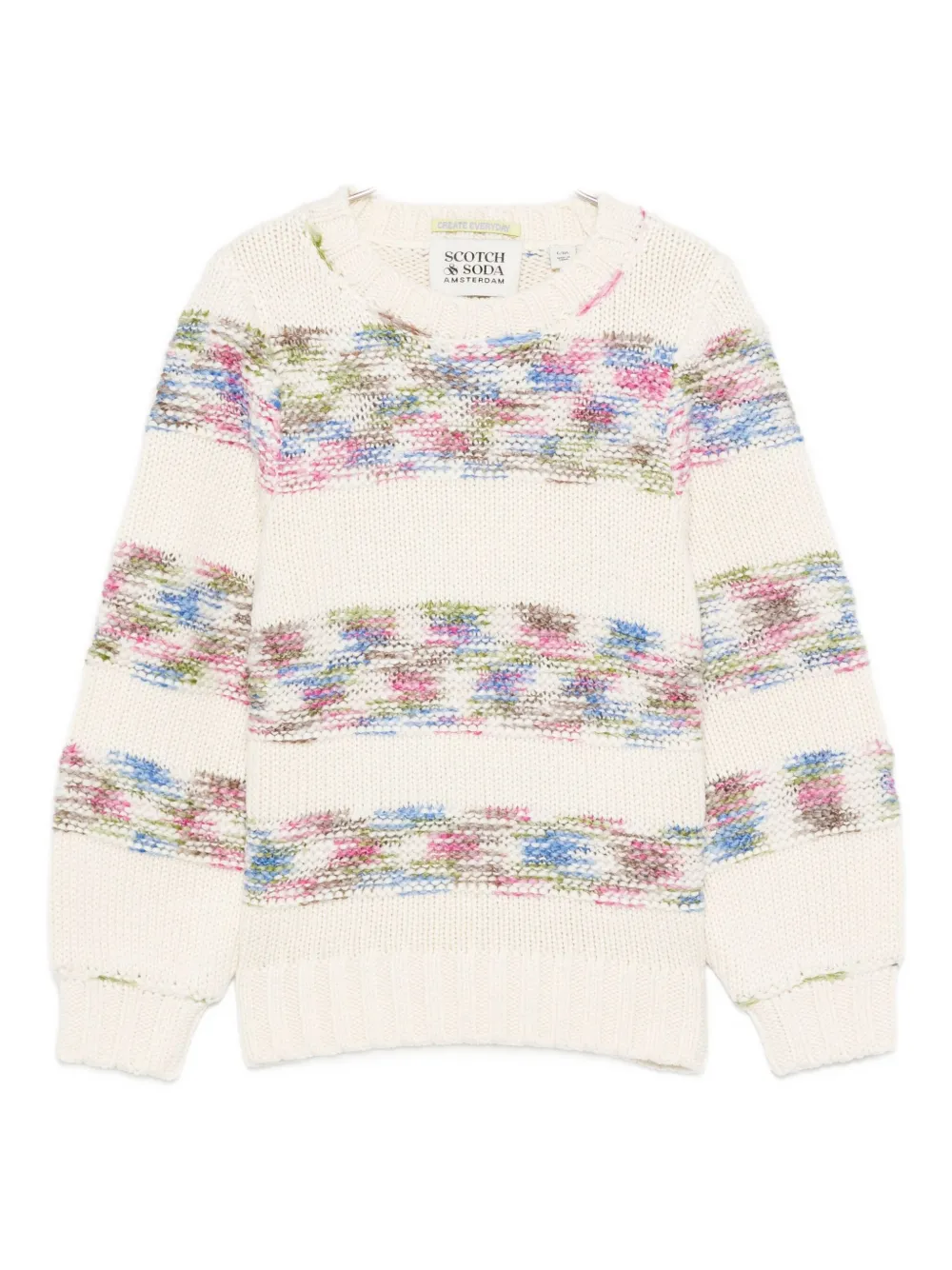 Scotch & Soda Kids' Striped Sweater In White