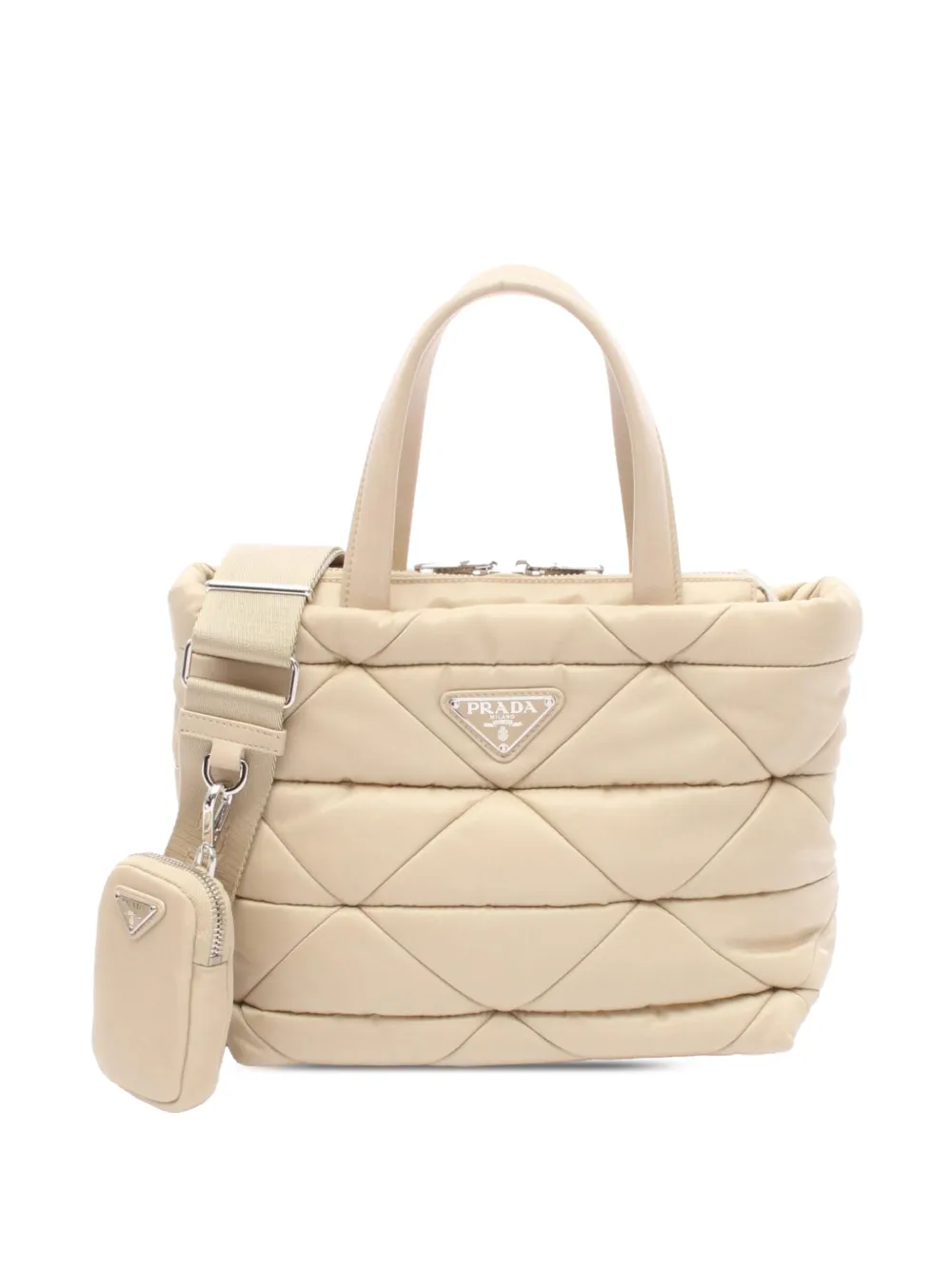 Prada Pre-Owned 2013-2025 Quilted Re Nylon Padded satchel - ブラウン Prada Pre-Owned 2013-2025 Quilted Re Nylon Padded satchel - ブラウン