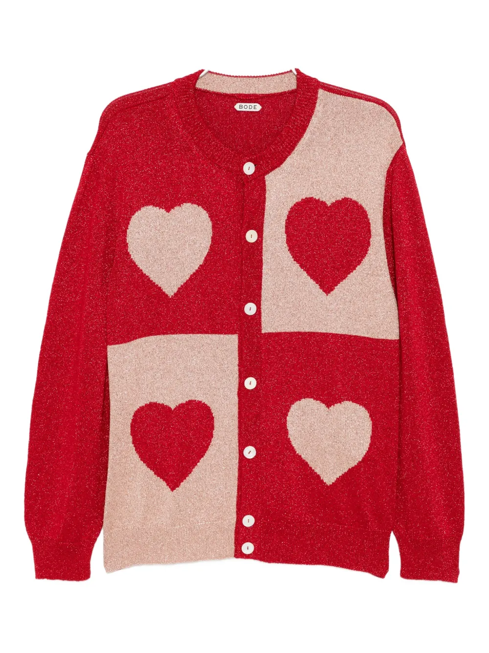 BODE cardigan à motifs cœur | rouge | Image 1