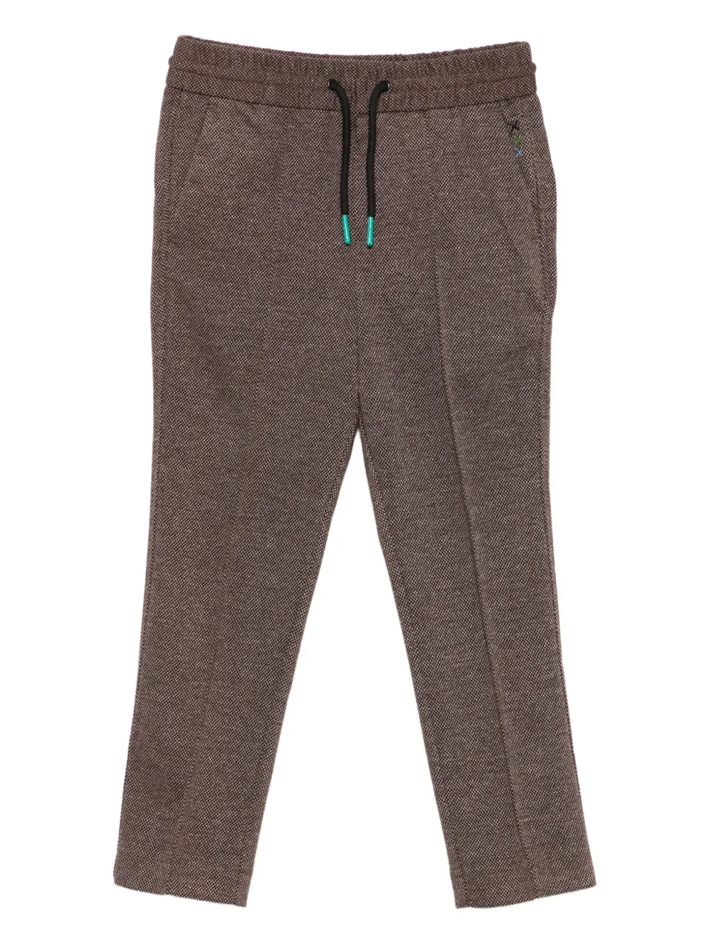 Scotch & Soda Kids textured drawstring trousers - Marrone