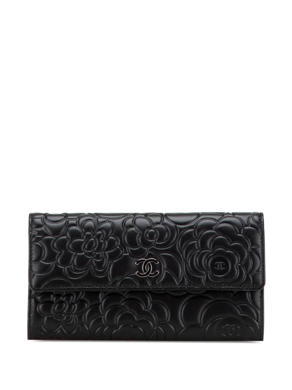 CHANEL Pre-Owned محفظة 'كاميليا ' طويلة بنقش CC وقلاب 2015-2016 | أسود | Image 1