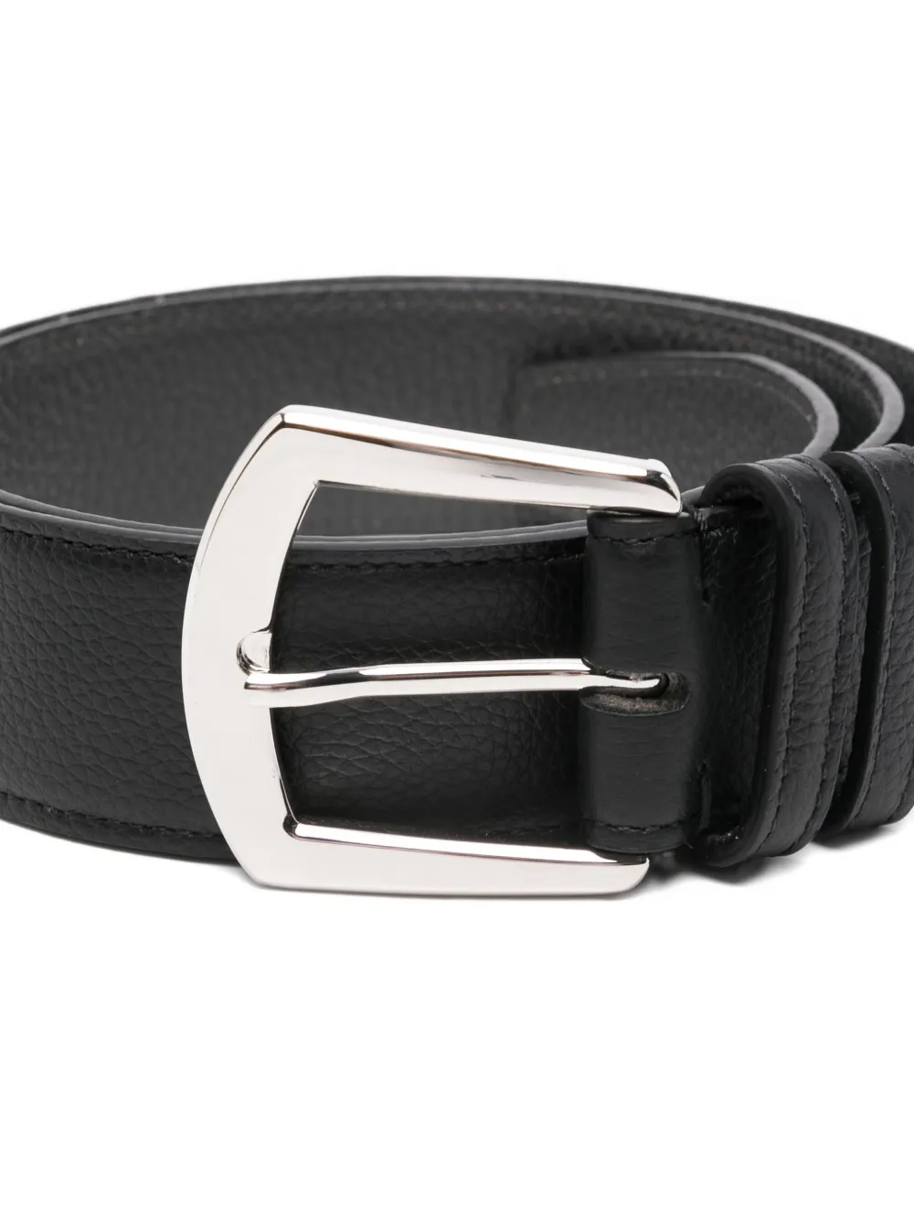 Kiton Leren riem Zwart