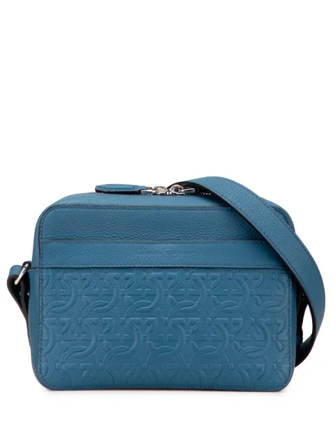 Ferragamo Pre-Owned 2000-2025 Embossed Leather Gancini crossbody bag