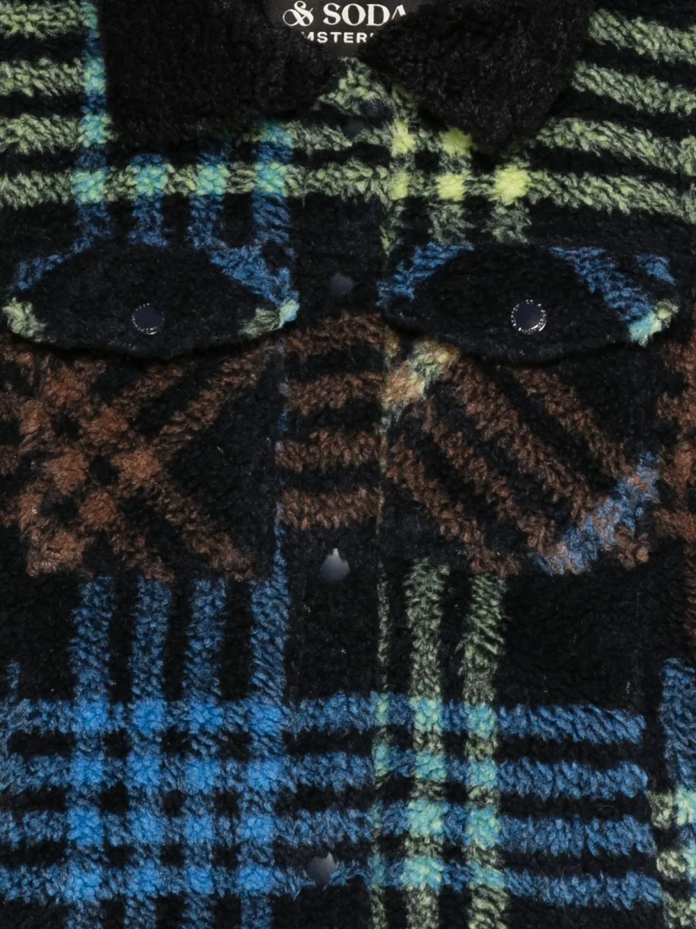 Scotch & Soda Checked Sherpa Jacket In Multi