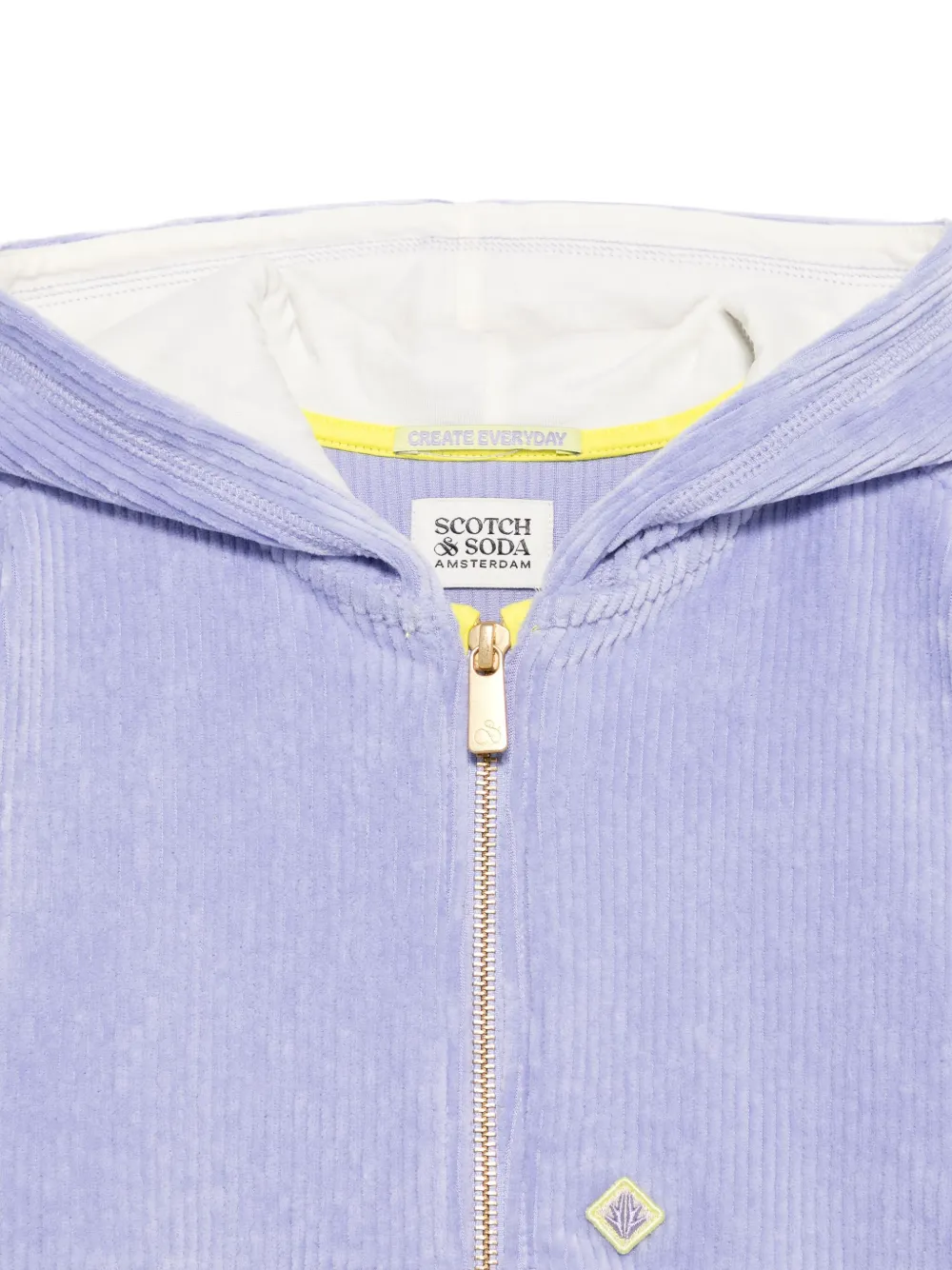 Scotch & Soda Kids Ribfluwelen hoodie met rits Paars