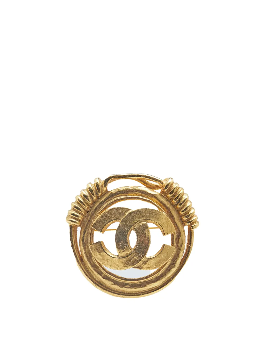 CHANEL Pre-Owned 1994 ゴールドプレーテッド ココマーク コスチュームブローチ - ゴールドトーン CHANEL Pre-Owned 1994 ゴールドプレーテッド ココマーク コスチュームブローチ - ゴールドトーン