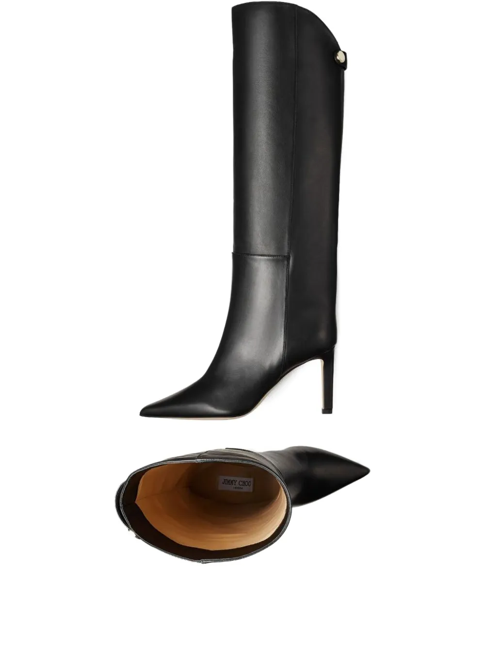 Jimmy Choo 85mm Alizze knee-high pointed-toe boots Black