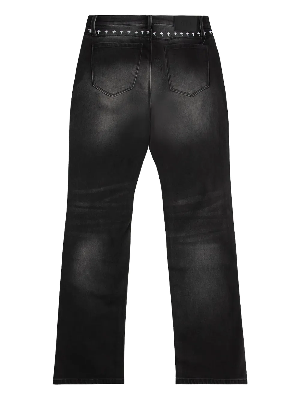 RTA Gerafelde bootcut jeans - Zwart