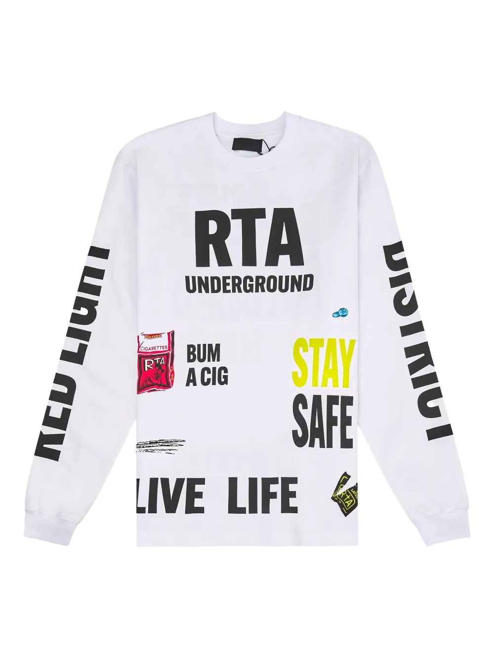 Rta Underground Text-print Sweatshirt In White