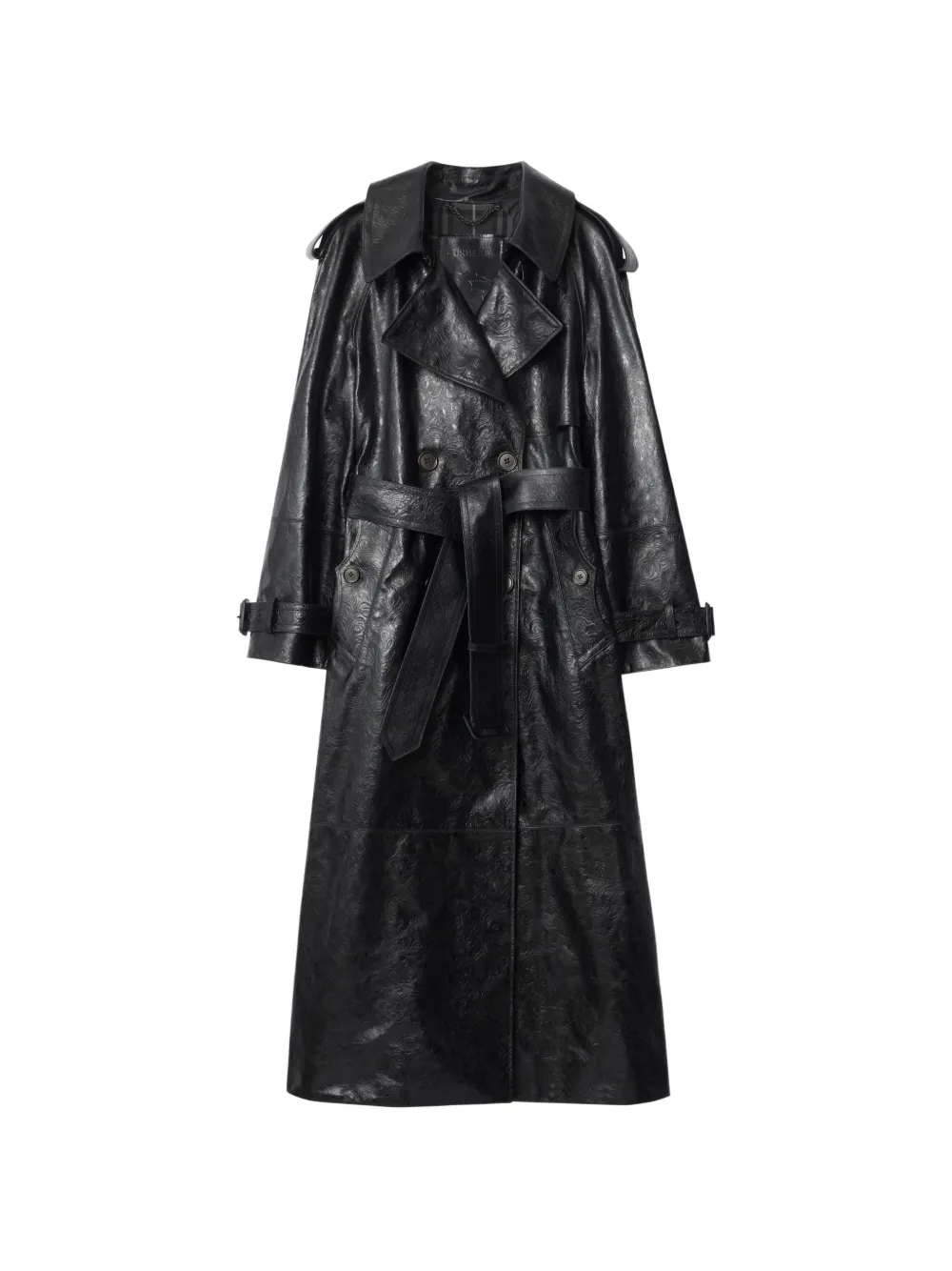 Burberry Trench con cintura in pelle - Nero