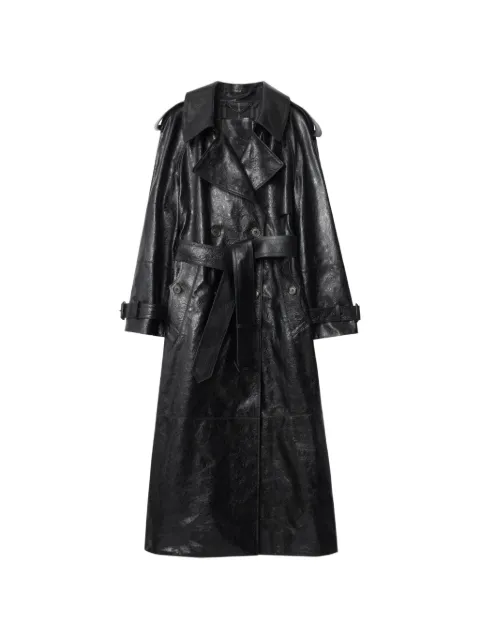 Burberry gabardina de piel con cinturón