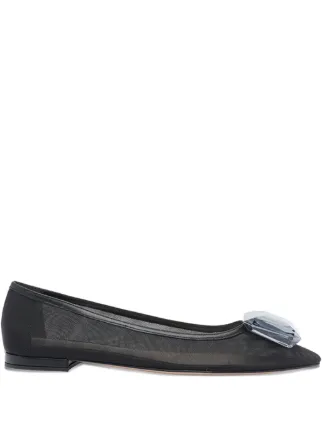 Gianvito Rossi ビジュー フラットシューズ | ブラック | FARFETCH JP