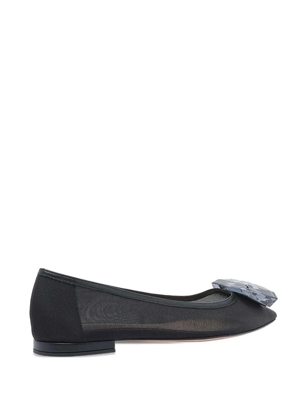 Gianvito Rossi crystal-embellished ballet flats Black