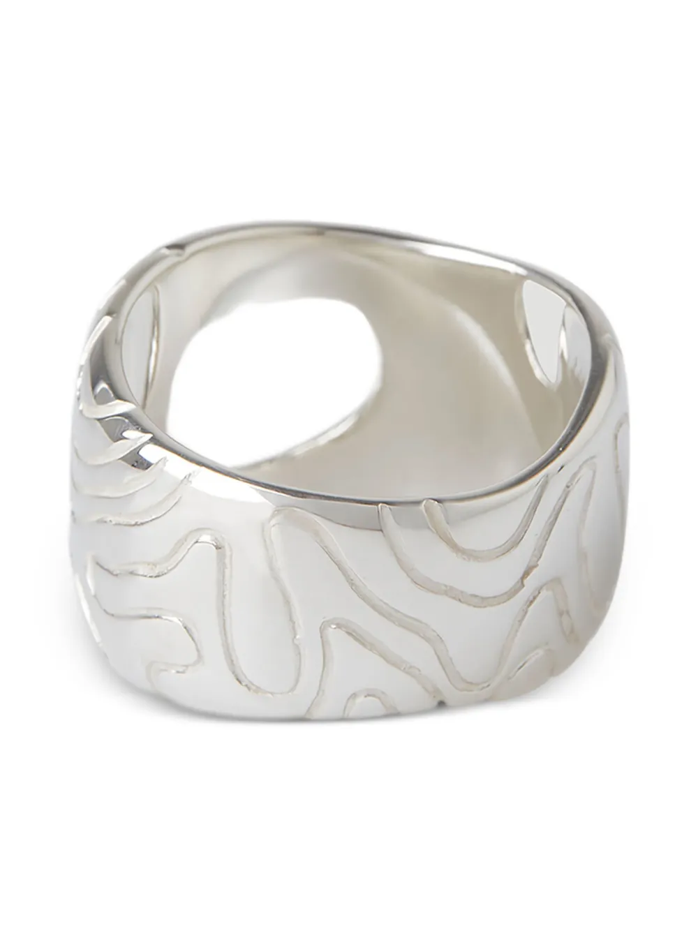 Octi cut-out detail ring - シルバートーン Octi cut-out detail ring - シルバートーン