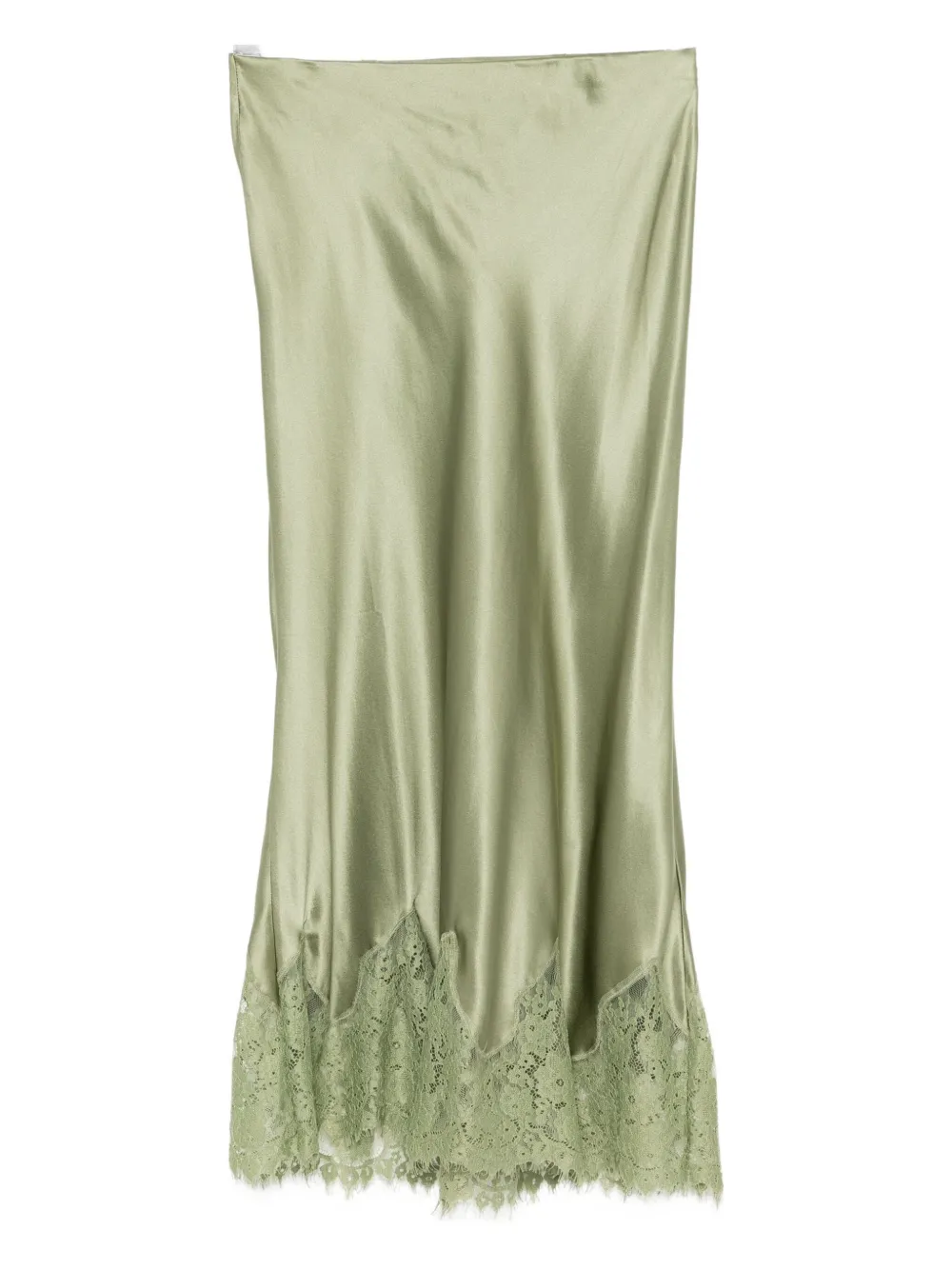 Reformation Carolina Silk Skirt In Green
