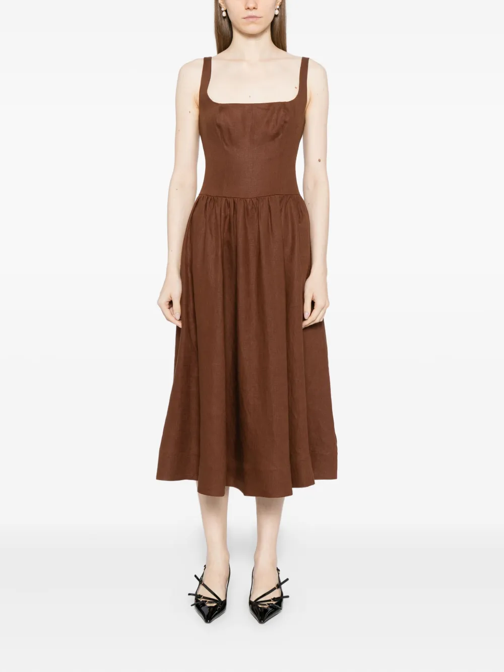Reformation Janu jurk - Bruin