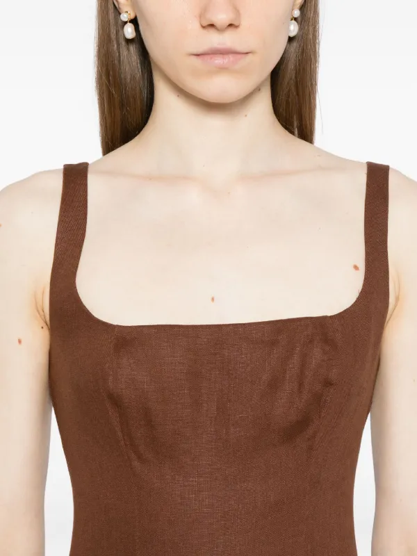 Reformation Janu Dress | Brown | FARFETCH Reformation Janu Dress | Brown | FARFETCH