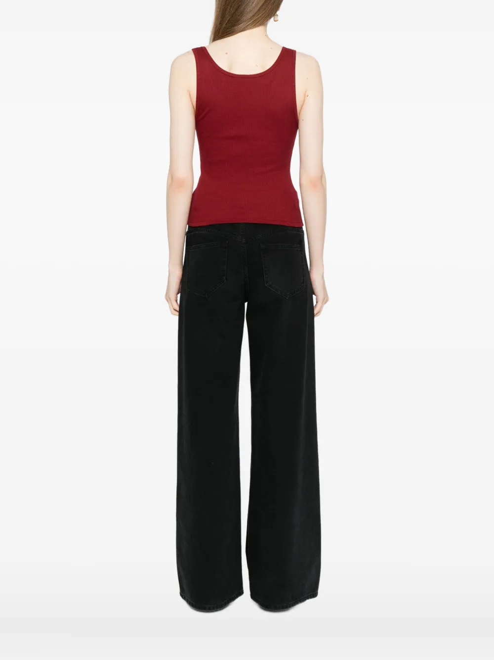 Reformation Tanktop met ronde hals Rood