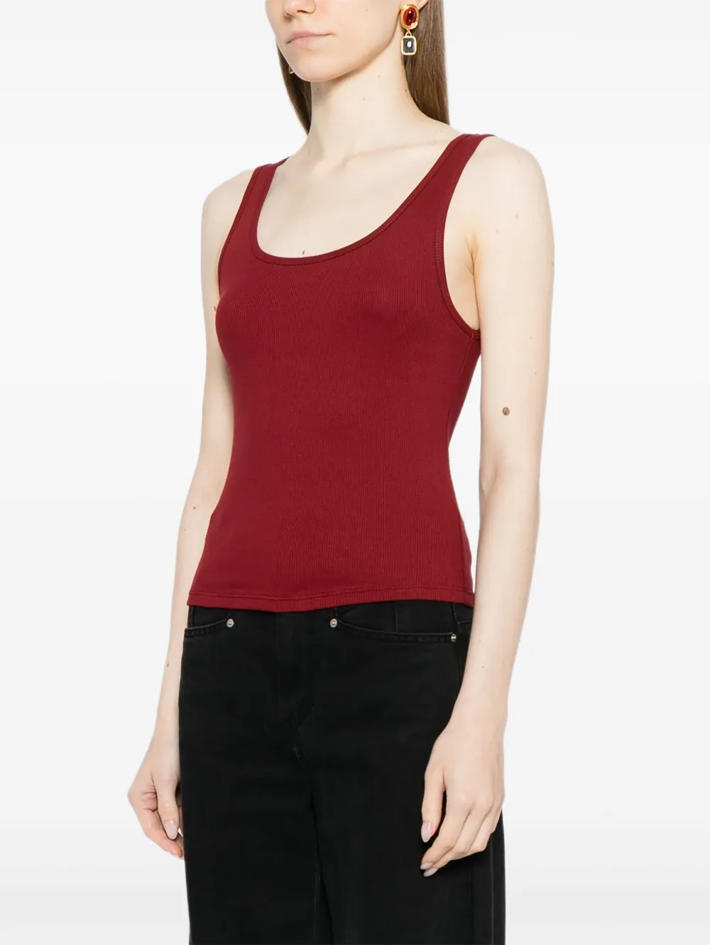 Reformation Tanktop met ronde hals Rood