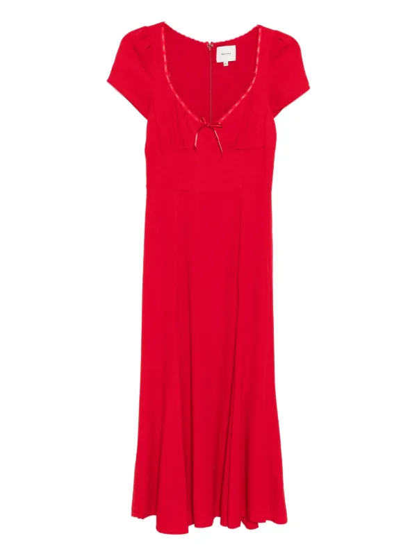 slim fit dress slacks Woven Square Neck Solid Ruffle Long Off-White Midi Dress Curve & Plus