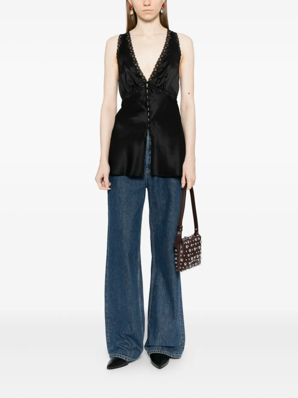 Reformation Addie top - Zwart