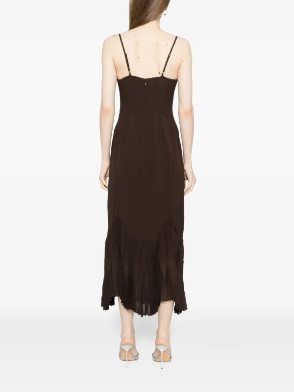sage green women's dress The Label | Sundress Long Length Dressing (or stuffing) is shirt dresses up Back Embellishment Size:UK 12 | US 8 | L