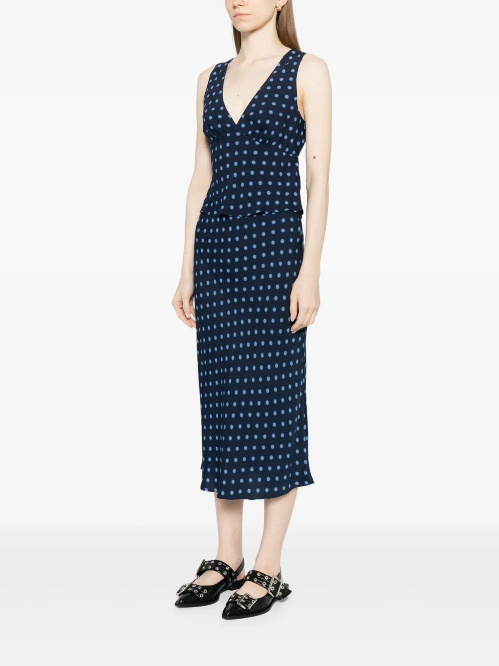 Reformation Zoe Skirt Set In Blue