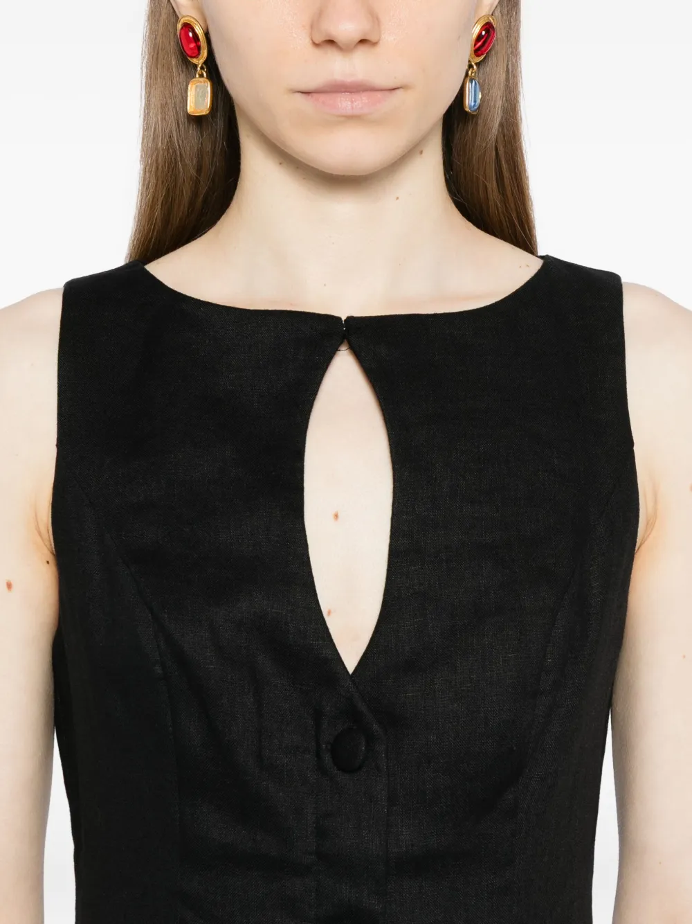 Reformation Pola jurk Zwart