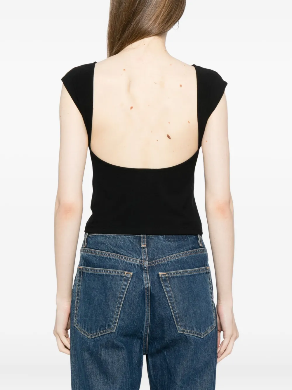 Reformation Darra Knit Top In Black