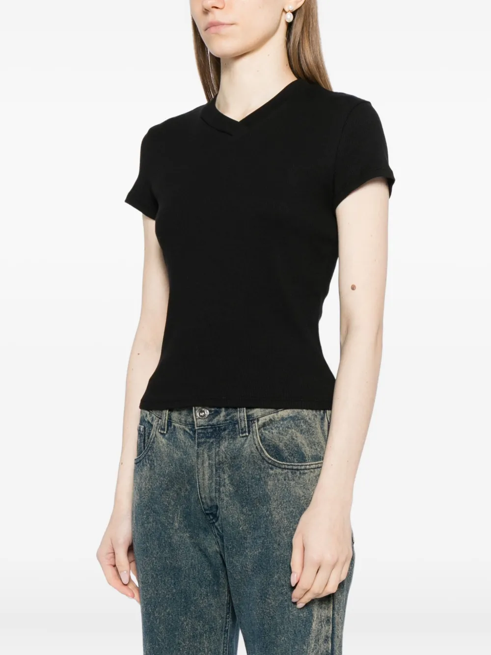 Reformation Lindie T-shirt Zwart