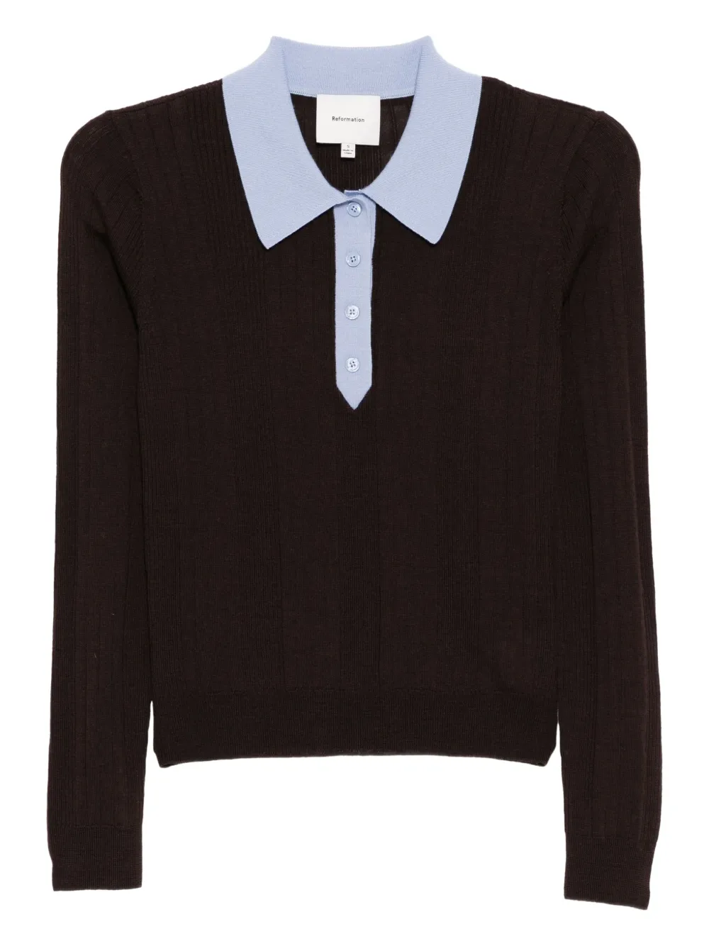 Reformation Hermia Polo In Brown