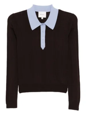 GANNI ニット ポロシャツ | グレー | FARFETCH JP