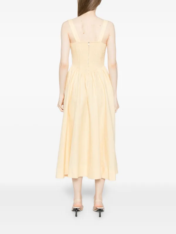 elegant silk dresses Gaâla Coralie Silk Maxi Bridesmaid Dress V-neck Tailored Waist Fluid Skirt Elegant Upcycled Heavyweight Stretch Flutter Sleeve