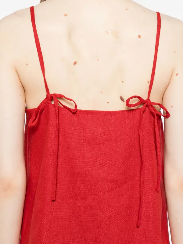 Reformation Aubree Linen Dress | Red | FARFETCH Reformation Aubree Linen Dress | Red | FARFETCH