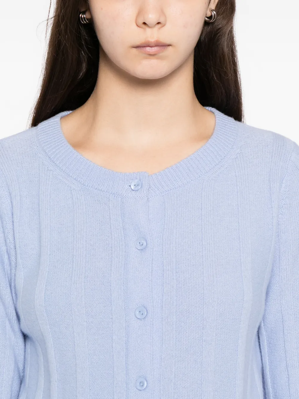 Reformation Hannah Crew Cardigan In Blue